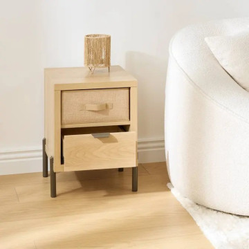 Table de chevet Alvo 1 tiroir 50,5 cm MDF naturel 5five - Le Dépôt Bailleul
