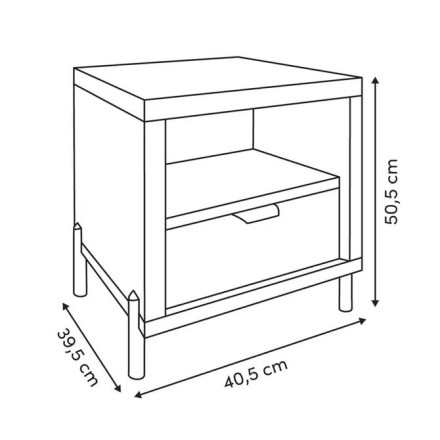 Table de chevet Alvo 1 tiroir 50,5 cm MDF naturel 5five - Le Dépôt Bailleul
