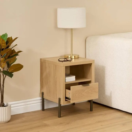 Table de chevet Alvo 1 tiroir 50,5 cm MDF naturel 5five - Le Dépôt Bailleul