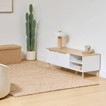 Meuble TV 2 tiroirs Luma 120 cm blanc 5five - Le Dépôt Bailleul