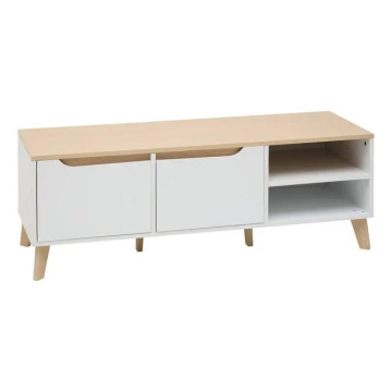 Meuble TV 2 tiroirs Luma 120 cm blanc 5five - Le Dépôt Bailleul