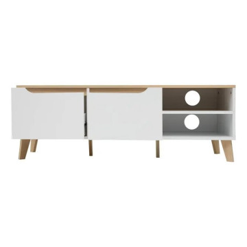 Meuble TV 2 tiroirs Luma 120 cm blanc 5five - Le Dépôt Bailleul