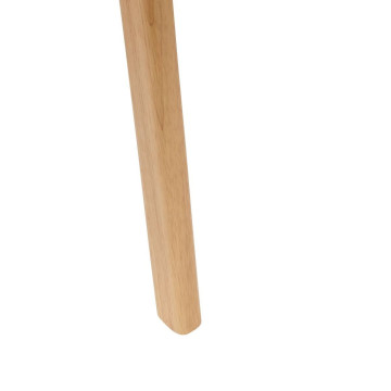 Fauteuil repas Amza chenille ivoire pieds bois naturel Atmosphera - Le Dépôt Bailleul