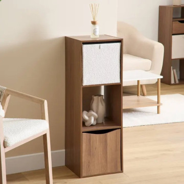 Etagère en bois 3 cases Mix effet noyer 5five - Le Dépôt Bailleul