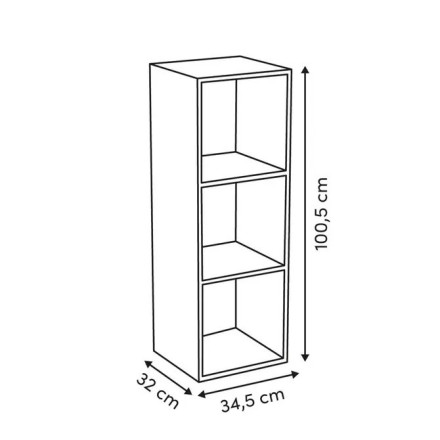 Etagère en bois 3 cases Mix effet travertin 5five - Le Dépôt Bailleul