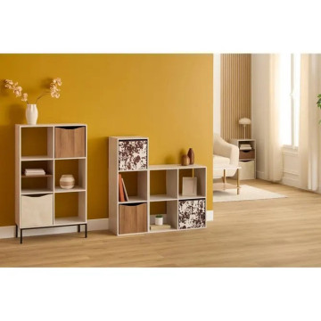 Etagère en bois 3 cases Mix effet travertin 5five - Le Dépôt Bailleul