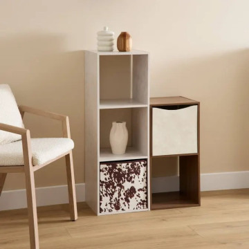 Etagère en bois 3 cases Mix effet travertin 5five - Le Dépôt Bailleul