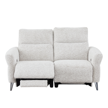 Canapé 2 places relax électrique Liam tissu chenille beige Takasit - Le Dépôt Bailleul