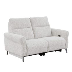 Canapé 2 places relax électrique Liam tissu chenille beige Takasit - Le Dépôt Bailleul