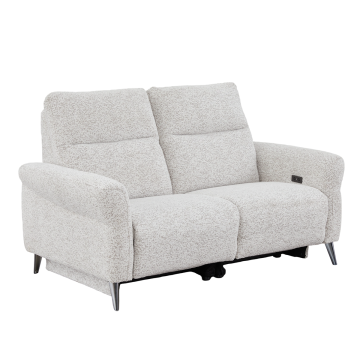 Canapé 2 places relax électrique Liam tissu chenille beige Takasit - Le Dépôt Bailleul