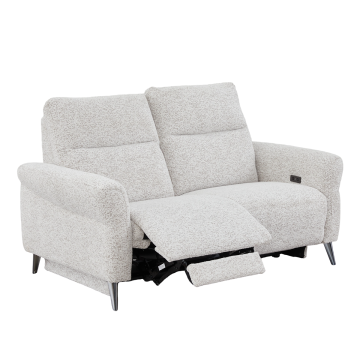 Canapé 2 places relax électrique Liam tissu chenille beige Takasit - Le Dépôt Bailleul