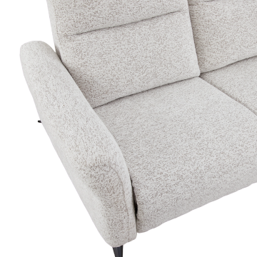 Canapé 3 places relax électrique Liam tissu chenille beige Takasit - Le Dépôt Bailleul