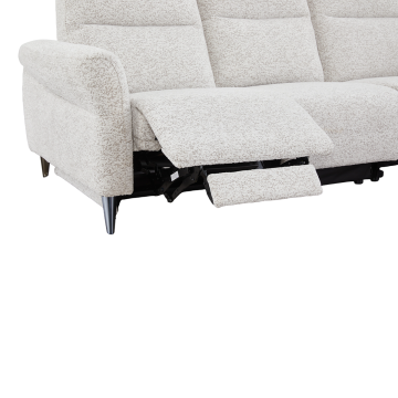 Canapé 3 places relax électrique Liam tissu chenille beige Takasit - Le Dépôt Bailleul