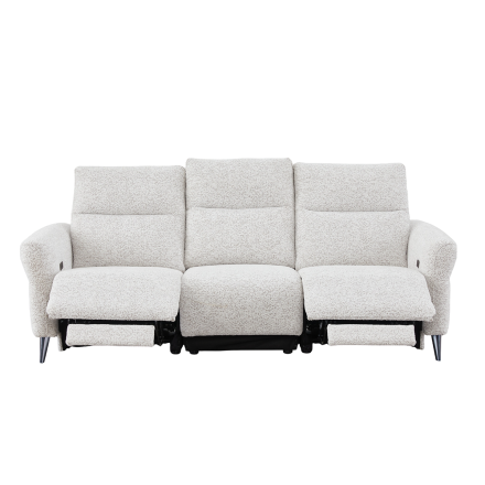 Canapé 3 places relax électrique Liam tissu chenille beige Takasit - Le Dépôt Bailleul