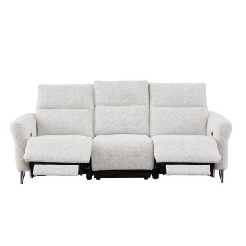 Canapé 3 places relax électrique Liam tissu chenille beige Takasit - Le Dépôt Bailleul