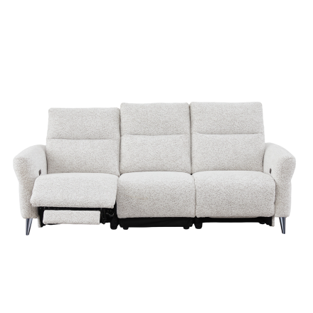 Canapé 3 places relax électrique Liam tissu chenille beige Takasit - Le Dépôt Bailleul
