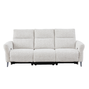 Canapé 3 places relax électrique Liam tissu chenille beige Takasit - Le Dépôt Bailleul