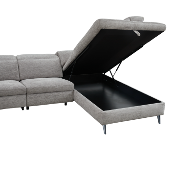 Canapé d'angle droit avec relax électrique Nino gris Takasit - Le Dépôt Bailleul