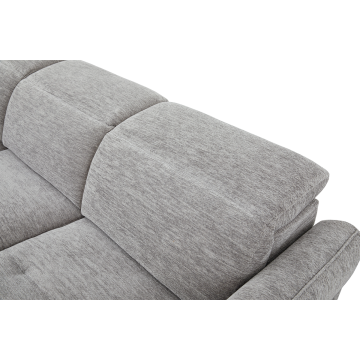 Canapé d'angle gauche avec relax électrique Nino gris Takasit  Le Dépôt Bailleul