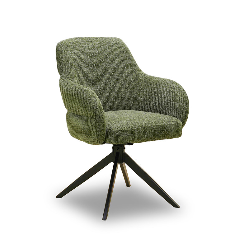 Chaise pivotante Nolan tissu vert Takasit - Le Dépôt Bailleul