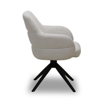 Chaise pivotante Nolan tissu beige Takasit - Le Dépôt Bailleul