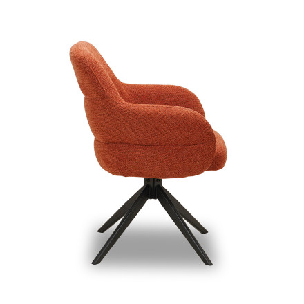 Chaise pivotante Nolan tissu terracotta Takasit - Le Dépôt Bailleul