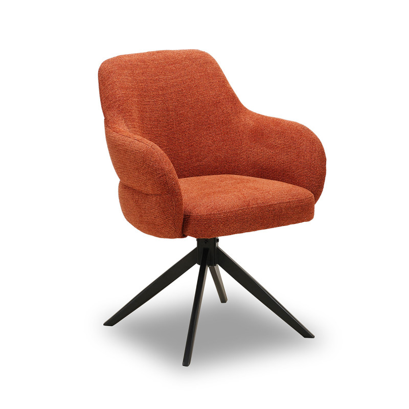 Chaise pivotante Nolan tissu terracotta Takasit - Le Dépôt Bailleul