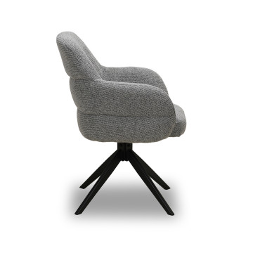 Chaise pivotante Nolan tissu gris Takasit - Le Dépôt Bailleul