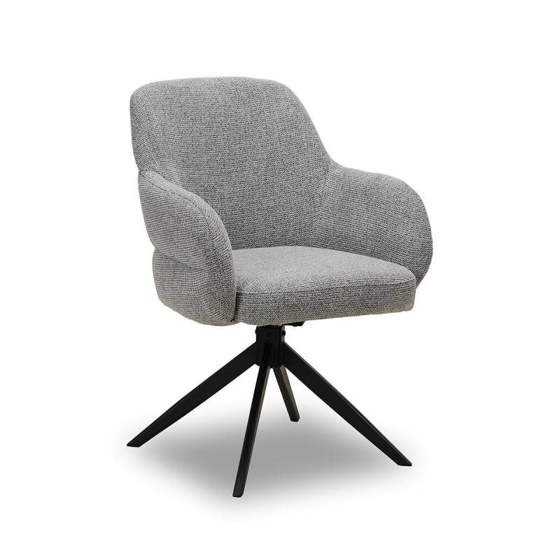 Chaise pivotante Nolan tissu gris Takasit - Le Dépôt Bailleul