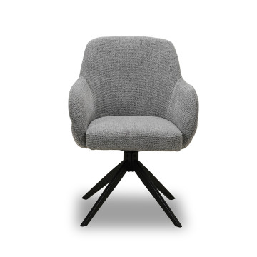 Chaise pivotante Nolan tissu gris Takasit - Le Dépôt Bailleul
