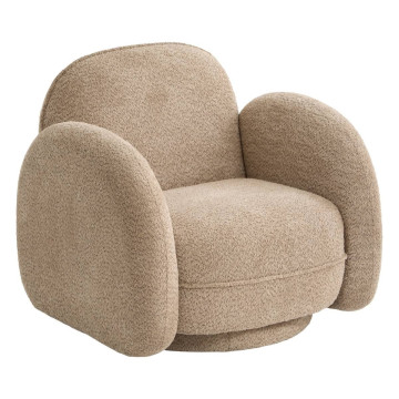 Fauteuil pivotant Fiva bouclette taupe Atmosphera - Le Dépôt Bailleul