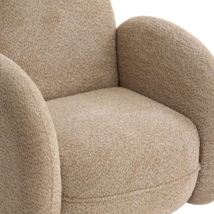 Fauteuil pivotant Fiva bouclette taupe Atmosphera - Le Dépôt Bailleul
