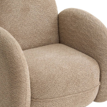 Fauteuil pivotant Fiva bouclette taupe Atmosphera - Le Dépôt Bailleul