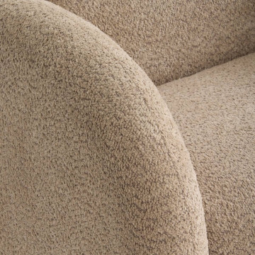 Fauteuil pivotant Fiva bouclette taupe Atmosphera - Le Dépôt Bailleul