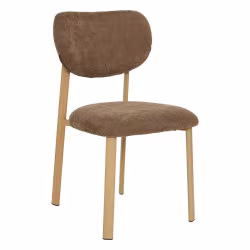 Chaise Decia tissu tonka pied métal effet hêtre Atmosphera - Le Dépôt Bailleul