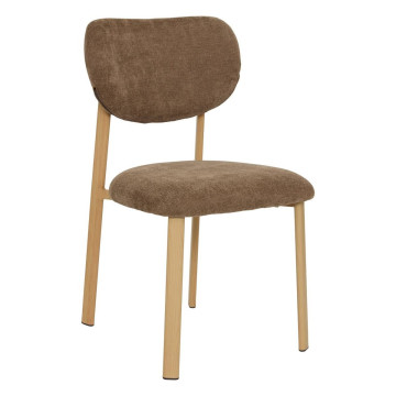 Chaise Decia tissu tonka pied métal effet hêtre Atmosphera - Le Dépôt Bailleul