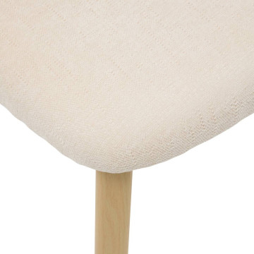 Chaise Decia tissu ivoire pied métal effet hêtre Atmosphera - Le Dépôt Bailleul