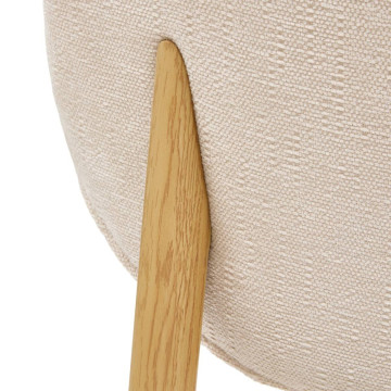 Chaise Decia tissu ivoire pied métal effet hêtre Atmosphera - Le Dépôt Bailleul