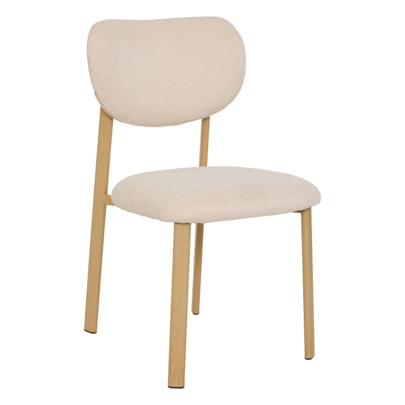 Chaise Decia tissu ivoire pied métal effet hêtre Atmosphera - Le Dépôt Bailleul