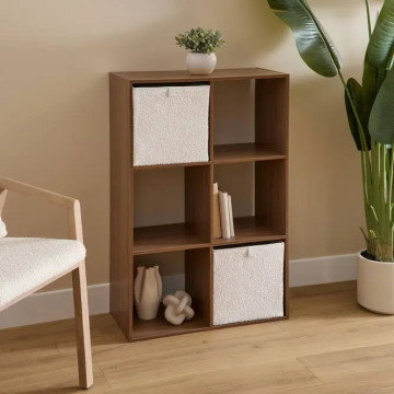 Étagère en bois 6 cases Mix'n Modul effet noyer 5five - Le Dépôt Bailleul