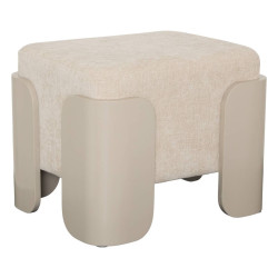 Pouf Mizar 38 x 36 cm chenille ivoire Atmosphera - Le Dépôt Bailleul