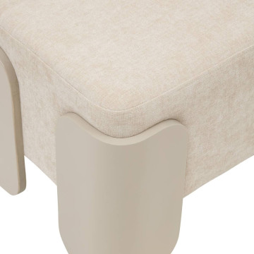 Pouf Mizar 38 x 36 cm chenille ivoire Atmosphera - Le Dépôt Bailleul