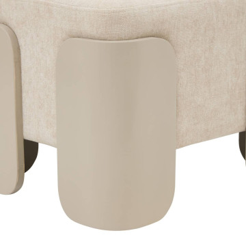 Pouf Mizar 38 x 36 cm chenille ivoire Atmosphera - Le Dépôt Bailleul