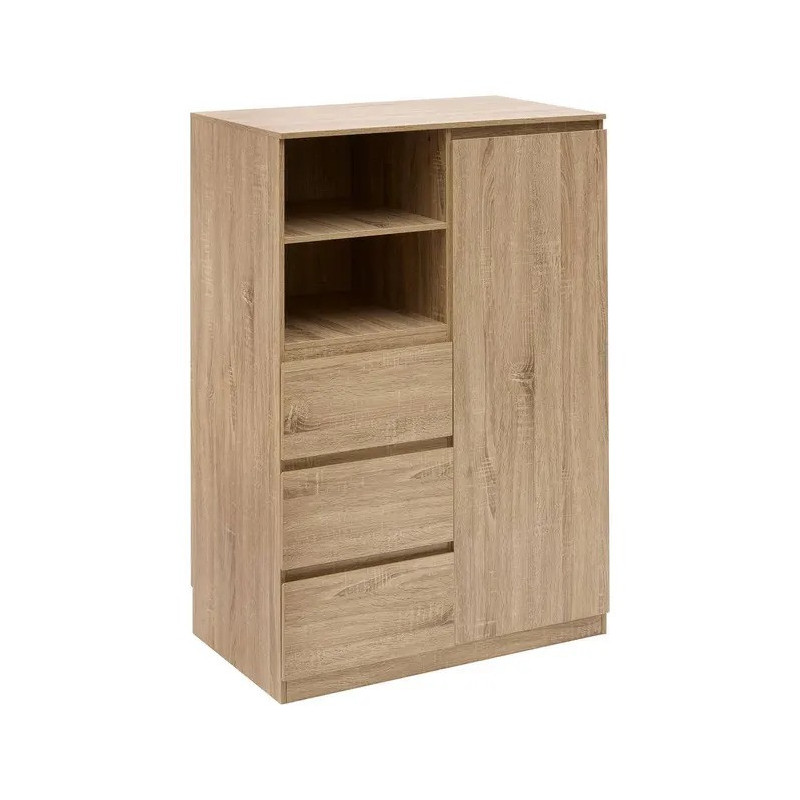 Penderie 3 tiroirs 1 porte Dolo 115 cm MDF naturel 5five - Le Dépôt Bailleul
