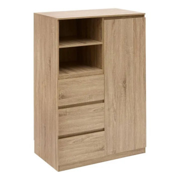 Penderie 3 tiroirs 1 porte Dolo 115 cm MDF naturel 5five - Le Dépôt Bailleul