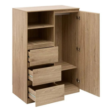 Penderie 3 tiroirs 1 porte Dolo 115 cm MDF naturel 5five - Le Dépôt Bailleul