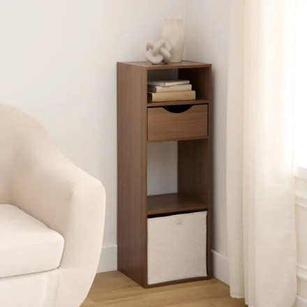 Etagère 2+2 cases Mix'n Modul effet noyer 5five - Le Dépôt Bailleul