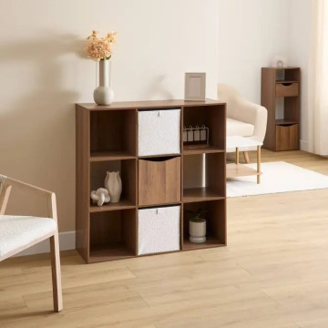 Etagère 9 cases Mix'n Modul effet noyer 5five  - Le Dépôt Bailleul