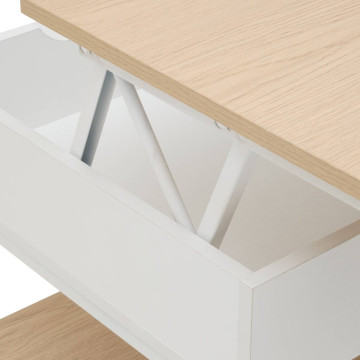 Table basse relevable + coffre Luma 90 cm blanc 5five - Le Dépôt Bailleul