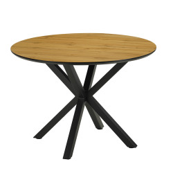 Table à manger ronde D110 Evan pieds métal Takasit - Le Dépôt Bailleul